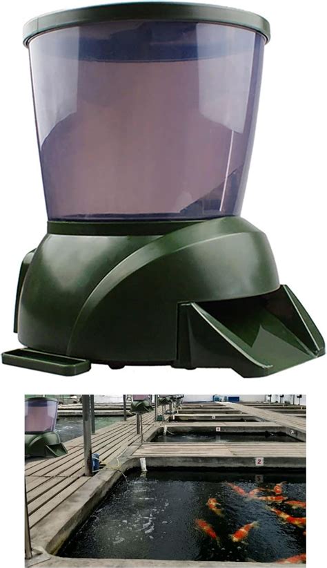 automatic pond fish feeder|Fish Mate P7000 Large, 6 lbs Capacity, Rain.